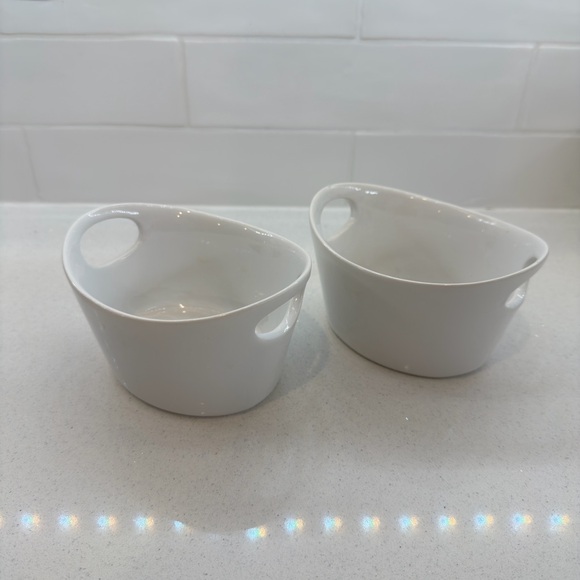 Pure White Ceramic with Handles - Set of 2 - Picture 2 of 5